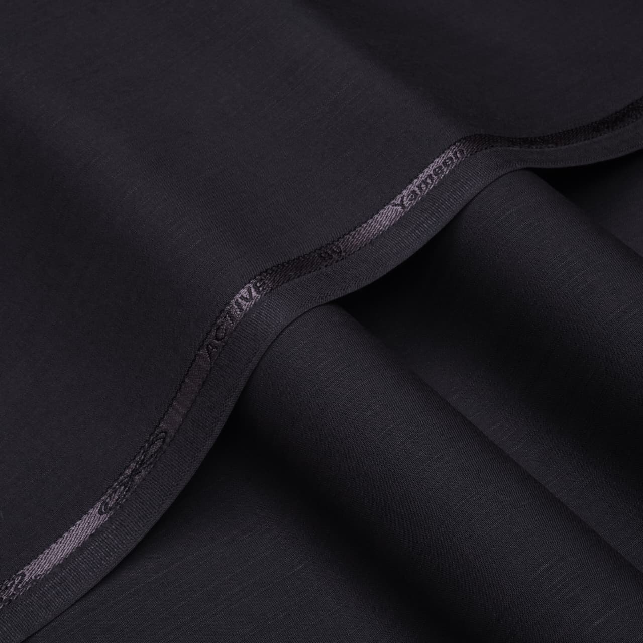 Premium Wash & Wear – Deep Charcoal Black Unstitched Fabric