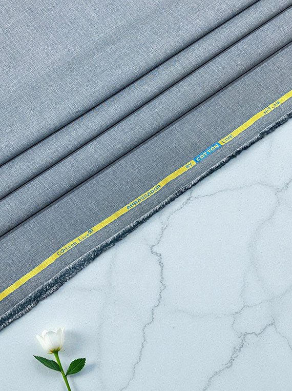 Ambassador Wash & Wear – Cool Steel Grey Unstitched Fabric (Winter Edit 2025)