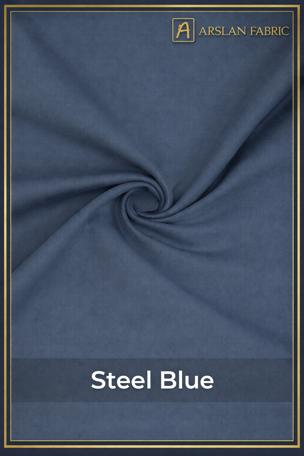 Arslan Fabric FlexWear Wash & Wear – Steel Blue Premium Fabric (100% Guaranteed Quality)