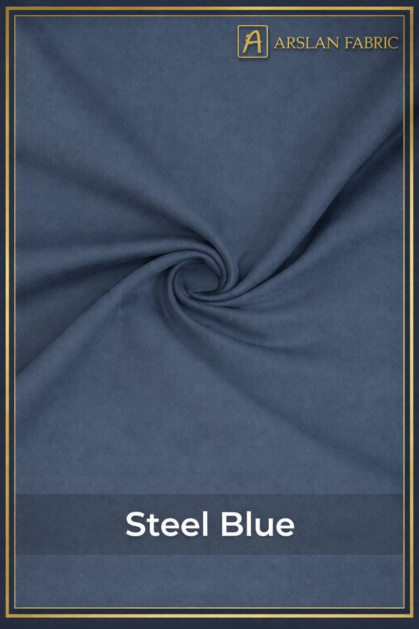 Arslan Fabric FlexWear Wash & Wear – Steel Blue Premium Fabric (100% Guaranteed Quality)