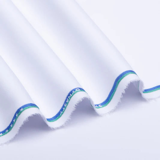 Premium Bright White Wash & Wear Fabric – Soft & Elegant (4.5 Meter / 177 Inches)