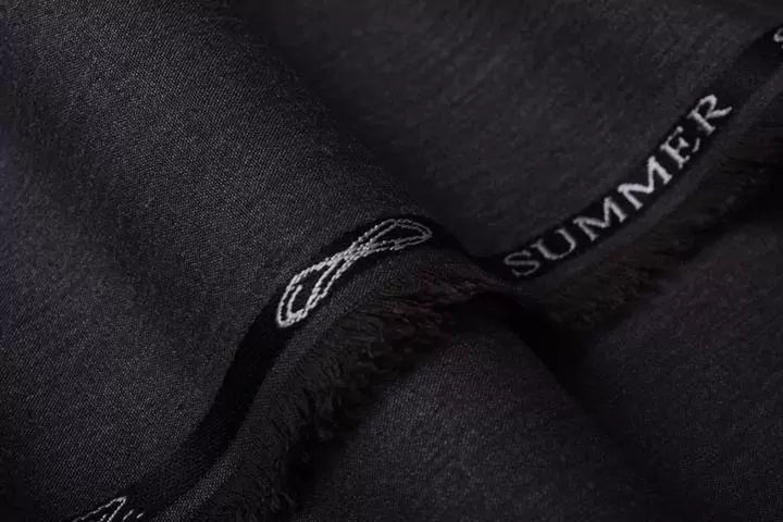 Premium Summer Wash & Wear Fabric – Jet Black (4.5 Meter / 177 Inches)